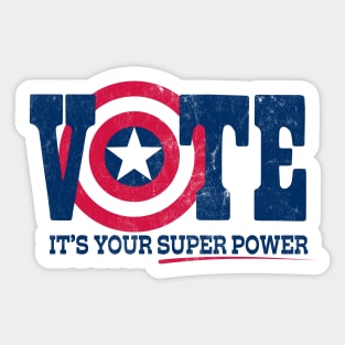 Vote: It's Your Superpower - Worn Sticker